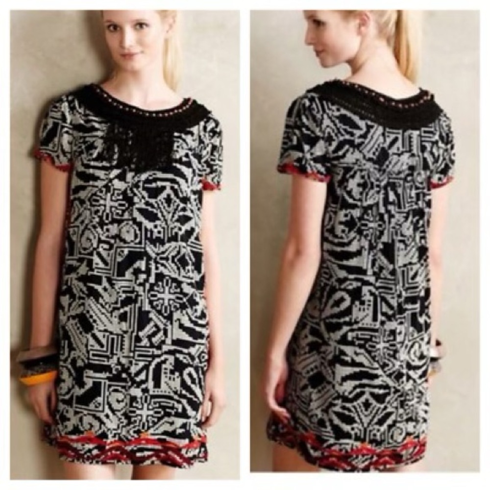 Anthropologie Floreat Embroidered Boho Dress